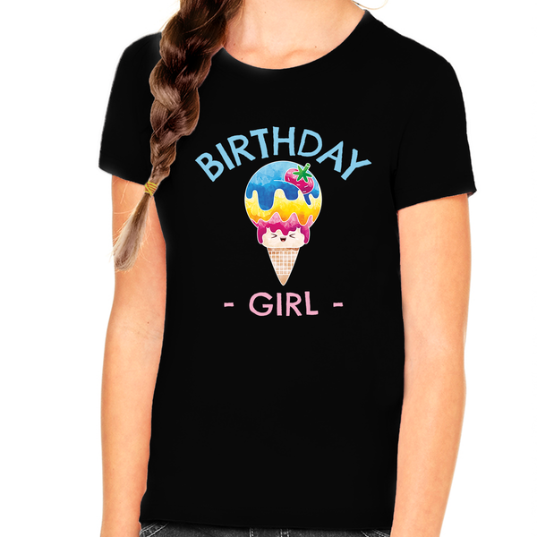 Birthday Girl Shirt Happy Birthday Shirt Ice Cream Birthday Shirt Birthday Girl Outfit