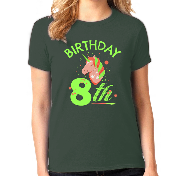 8th Birthday Girl 8 Year Old Girl 8th Birthday Unicorn Shirts for Girls Cute Birthday Girl Shirt