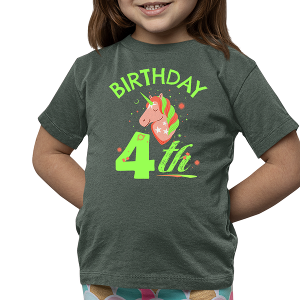 4th Birthday Girl 4 Year Old Girl 4th Birthday Unicorn Shirts for Girls Cute Birthday Girl Shirt