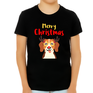 Funny Dog Reindeer Kids Christmas Shirts for Boys Christmas Shirt for Kids Christmas Shirt Christmas Gift