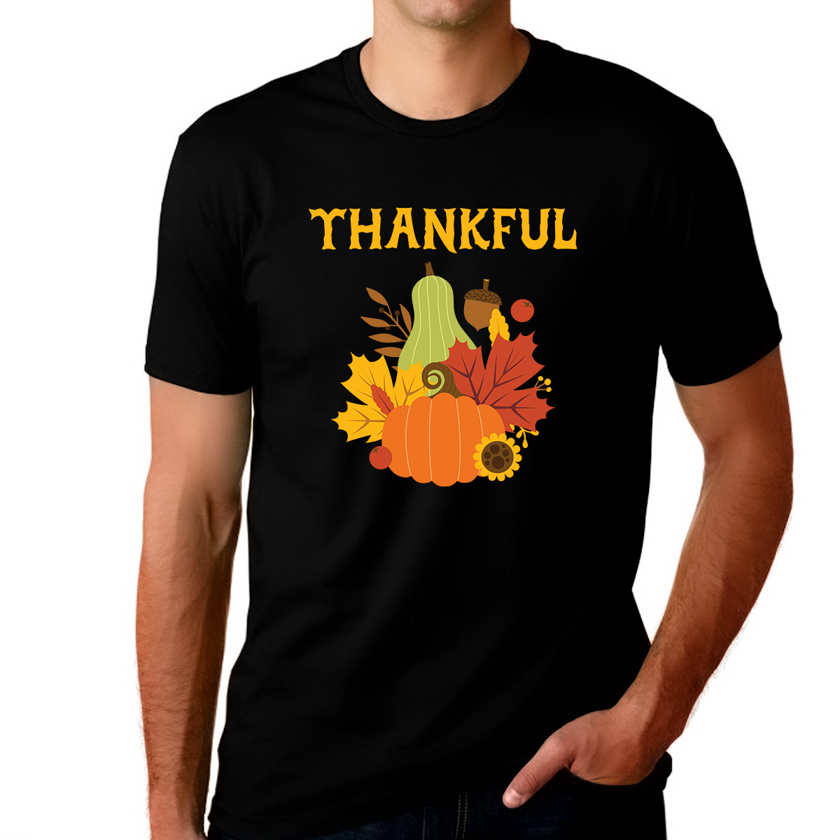 Cool Fall Shirts Funny Thanksgiving Shirts for Men Cool Fall Clothes for Men Cute Thankful Shirts for Men