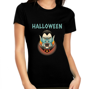 Mad Dracula Halloween Shirts for Women Count Dracula Shirt Halloween Tshirts Women Halloween Tops for Women