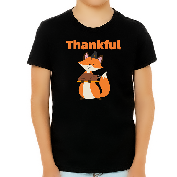Funny Boys Thanksgiving Shirt Cute Fox Thanksgiving Shirts for Kids Fall Shirt Thanksgiving Outfits for Kids