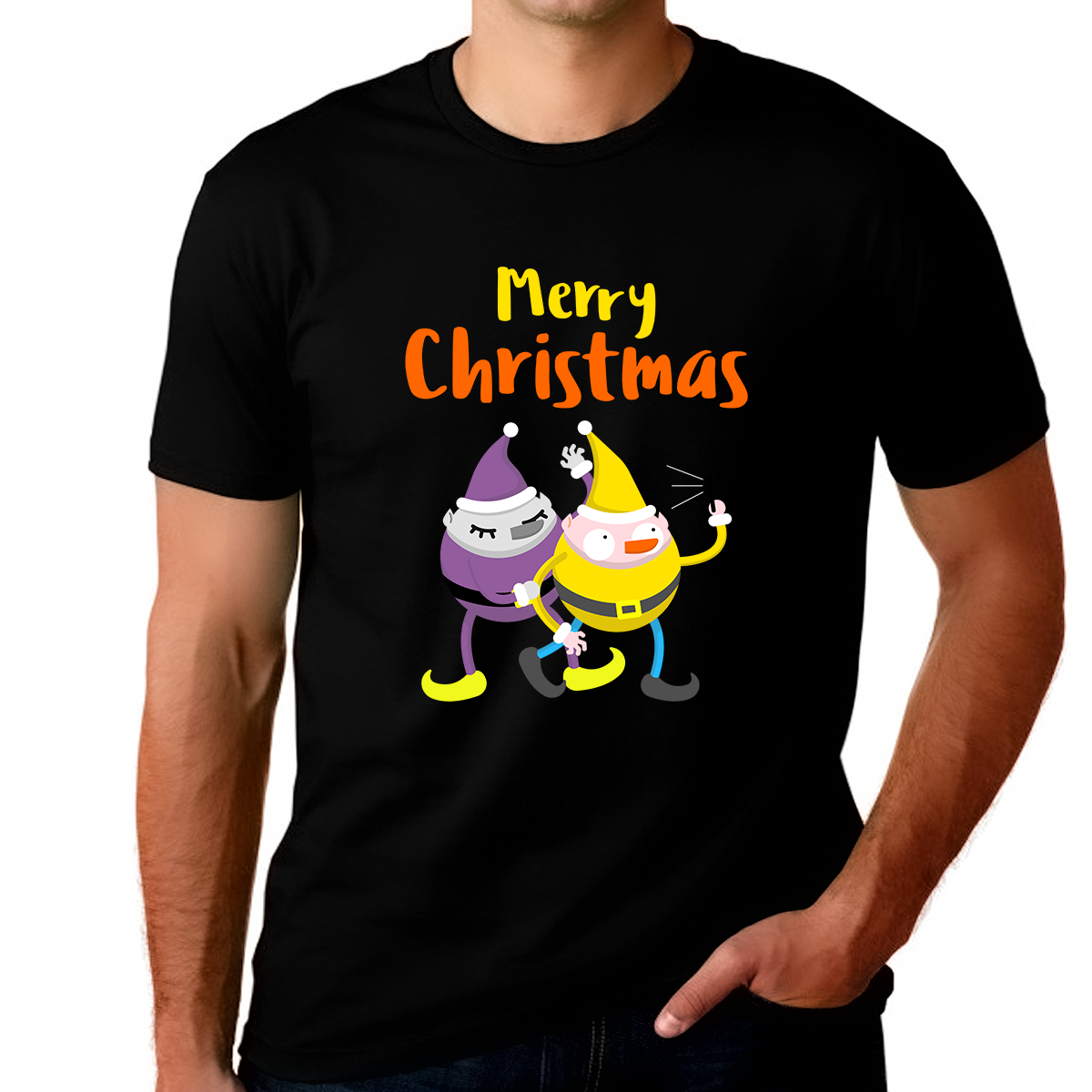 Funny Elfs Funny Plus Size Christmas Shirts for Men Big and Tall Christmas Clothes for Men Plus Size