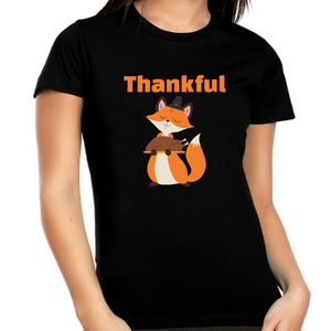 Funny Thanksgiving Shirts for Women Plus Size Thankful Shirts for Women Plus Size Fall Shirt Cute Fox Shirt