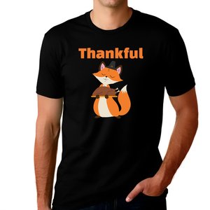 Funny Thanksgiving Shirt Thankful Shirts for Men Fall Shirt Thanksgiving Outfits for Men Cool Fox Shirt