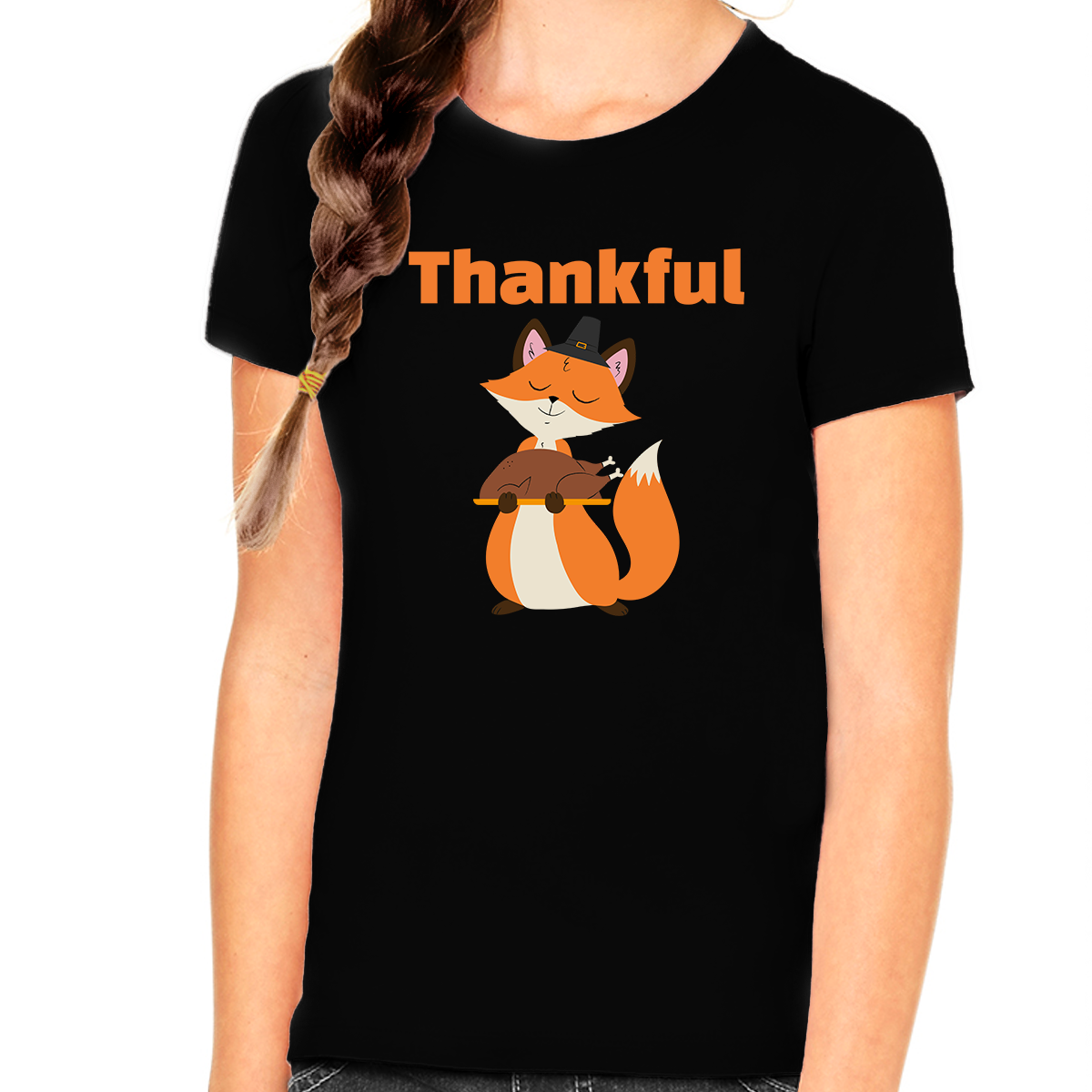 Funny Girls Thanksgiving Shirt Cute Fox Thanksgiving Shirts for Kids Fall Shirt Thanksgiving Outfits for Kids