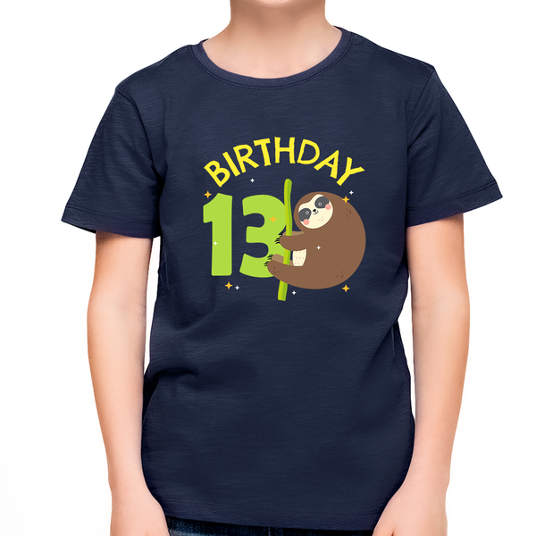 13 Year Old Birthday Boy Shirt Sloth 13th Birthday Outfit Boys Birthday Shirt Boy Happy Birthday Shirt