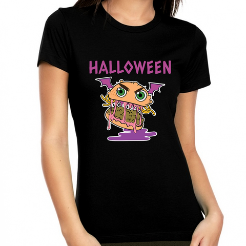 Mad Burger Womens Halloween Shirts Halloween Tops Spooky Food Womens Halloween Shirts Halloween Costumes