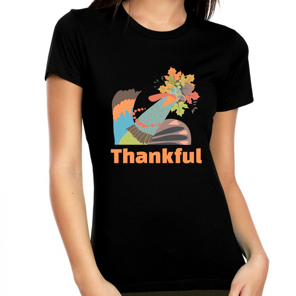 Womens Thanksgiving Shirt Turkey Shirts Funny Thanksgiving Shirts Womens Fall Tops Thankful Shirts for Women