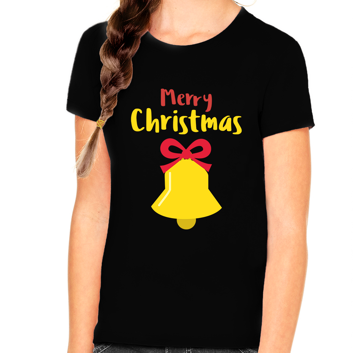 Girls Jingle Bell Kids Christmas Shirt Funny Christmas Shirts for Girls Cute Christmas Clothes for Girls