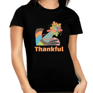 Womens Thanksgiving Shirt 1X 2X 3X 4X 5X Turkey Shirts Womens Fall Tops Plus Size Thankful Shirts for Women