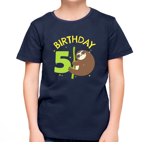 5 Year Old Birthday Boy Shirt Sloth 5th Birthday Outfit Boys Birthday Shirt Boy Happy Birthday Shirt