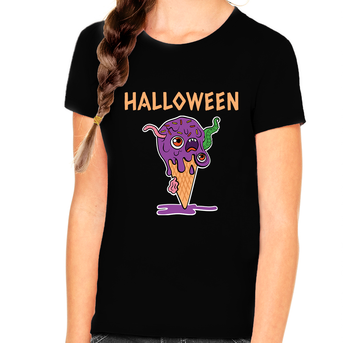 Mad Ice Cream Girls Halloween Shirt Spooky Food Halloween Shirts for Girls Halloween Shirts for Kids