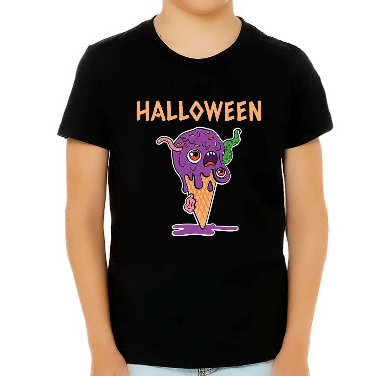 Mad Ice Cream Boys Halloween Shirt Spooky Food Halloween Shirts for Boys Halloween Shirts for Kids