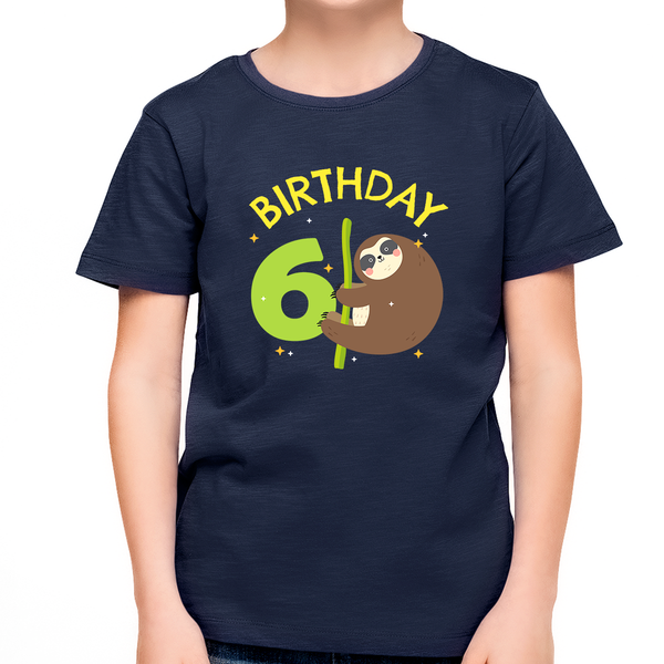 6 Year Old Birthday Boy Shirt Sloth 6th Birthday Outfit Boys Birthday Shirt Boy Happy Birthday Shirt