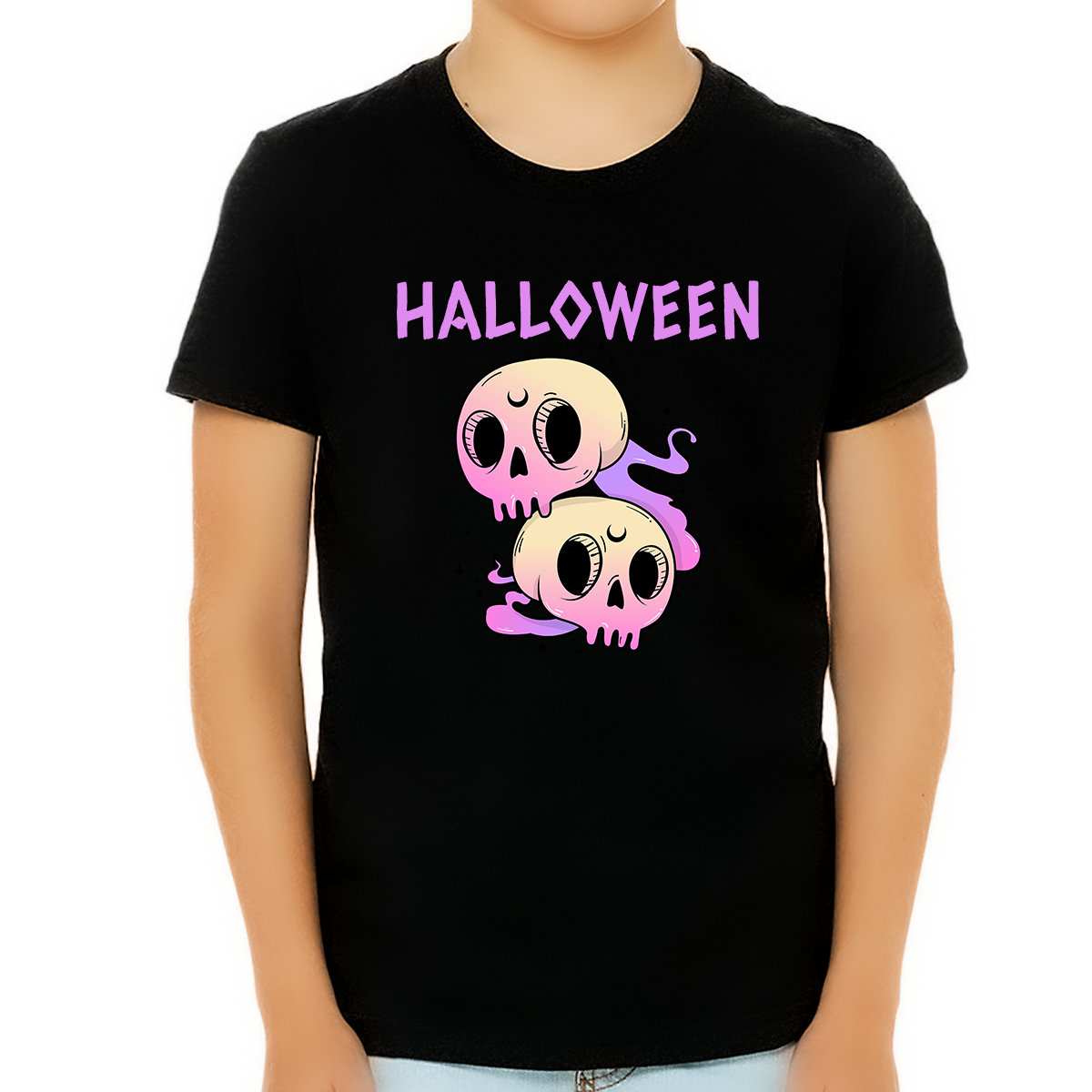 Cute Skulls Halloween Shirts for Boys Purple Skull Shirt Boys Halloween Shirt Kids Halloween Shirt