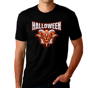 Mad Devil Skull Shirt Mens Halloween Shirt Evil Halloween Tshirt Men Funny Halloween Shirts for Men