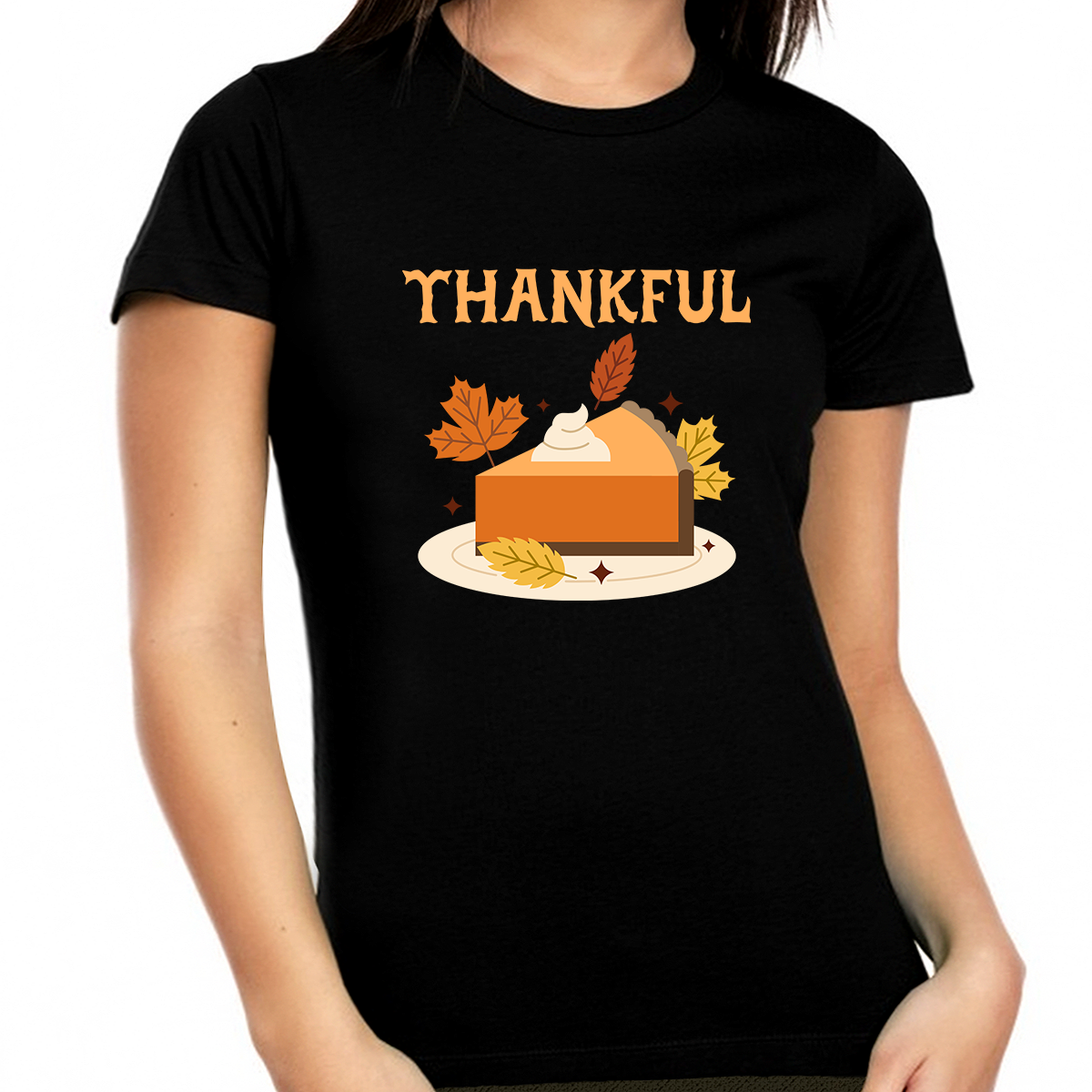 Womens Thanksgiving Shirt Turkey Shirt Thanksgiving Pie 1X 2X 3X 4X 5X Plus Size Thankful Shirts for Women