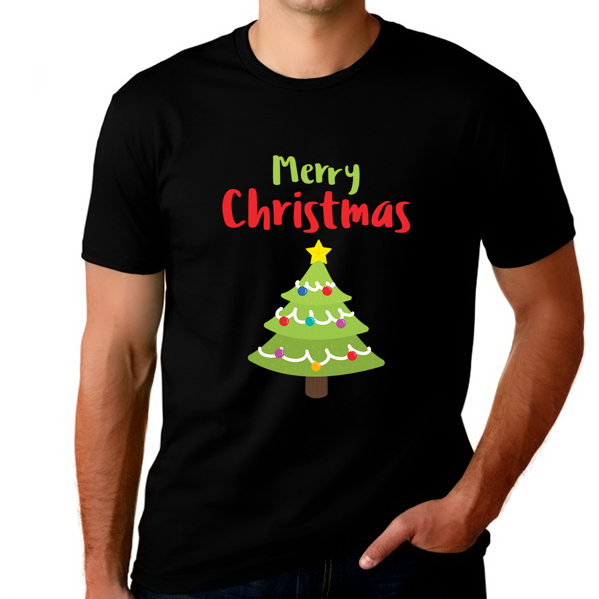 Christmas Tree Big and Tall Christmas Shirts for Men Plus Size Funny Christmas Shirt Mens Christmas Shirt