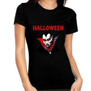 Zombie Dracula Shirt Halloween Shirts for Women Dracula Bats Halloween Tshirts Halloween Costumes for Women