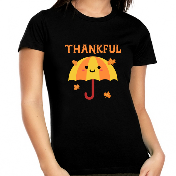Womens Thanksgiving Shirt Umbrella Shirt Fall Shirt Thanksgiving Shirts for Women Plus Size 1X 2X 3X 4X 5X