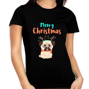 Funny Dog Plus Size Christmas Shirts for Women Plus Size Christmas Tshirt Womens Christmas Pajamas Cute