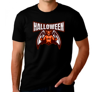Gargoyle Devil Big and Tall Halloween Tshirt Men Plus Size Skeleton Halloween Costumes for Plus Size Men