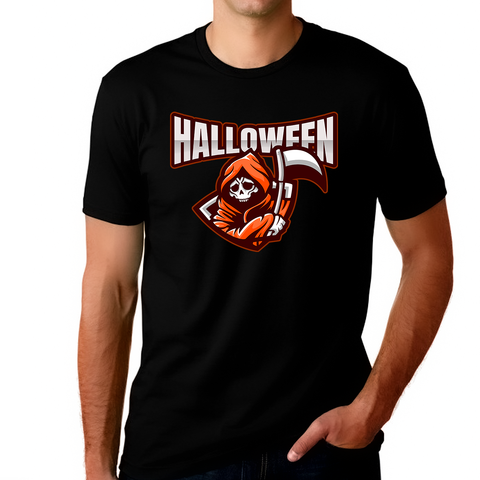 Grim Reaper Funny Halloween Shirts for Men Halloween Gifts Skeleton Shirts for Men Halloween Clothes for Men