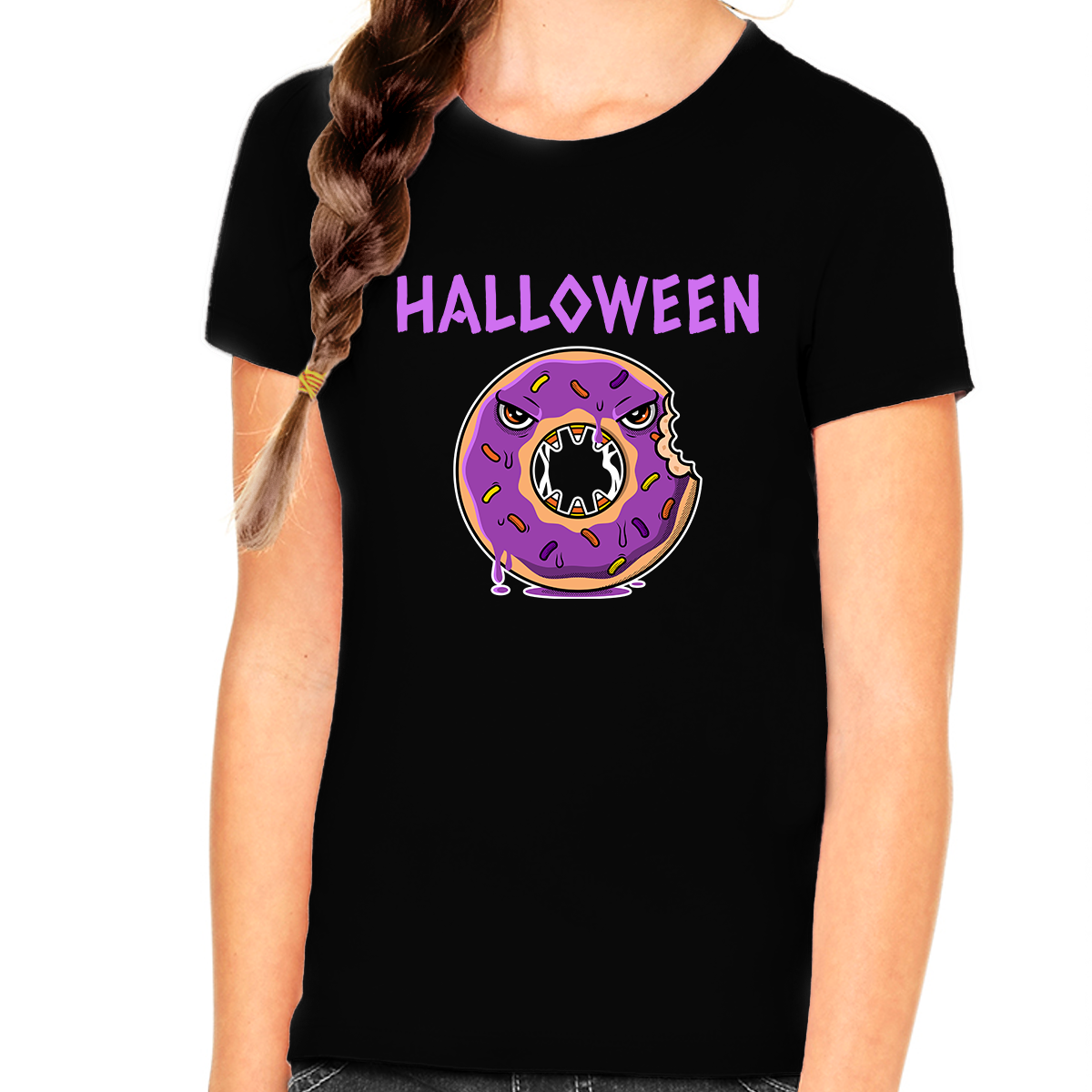 Mad Donut Kids Halloween Shirts for Girls Spooky Food Girls Halloween Shirt Halloween Shirts for Kids