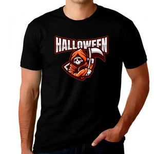 Grim Reaper Halloween Shirts for Men Plus Size 1XL 2XL 3XL 4XL 5XL Skeleton Big andTall Halloween Costumes