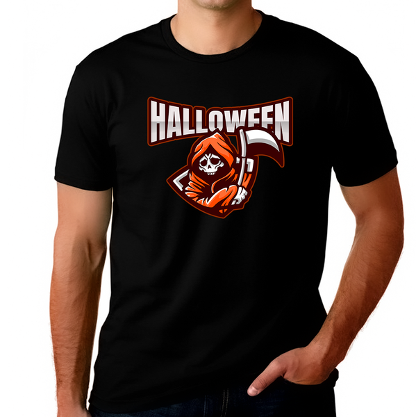 Grim Reaper Halloween Shirts for Men Plus Size 1XL 2XL 3XL 4XL 5XL Skeleton Big andTall Halloween Costumes