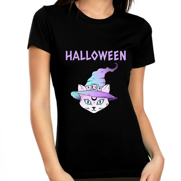 Halloween Cat Halloween Shirts for Women Cat Shirts Womens Halloween Shirts Halloween Clothes for Women