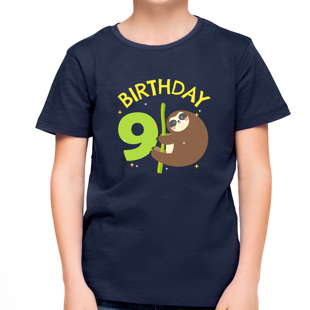 Year Old Birthday Boy Shirt Sloth 9th Birthday Outfit Boys