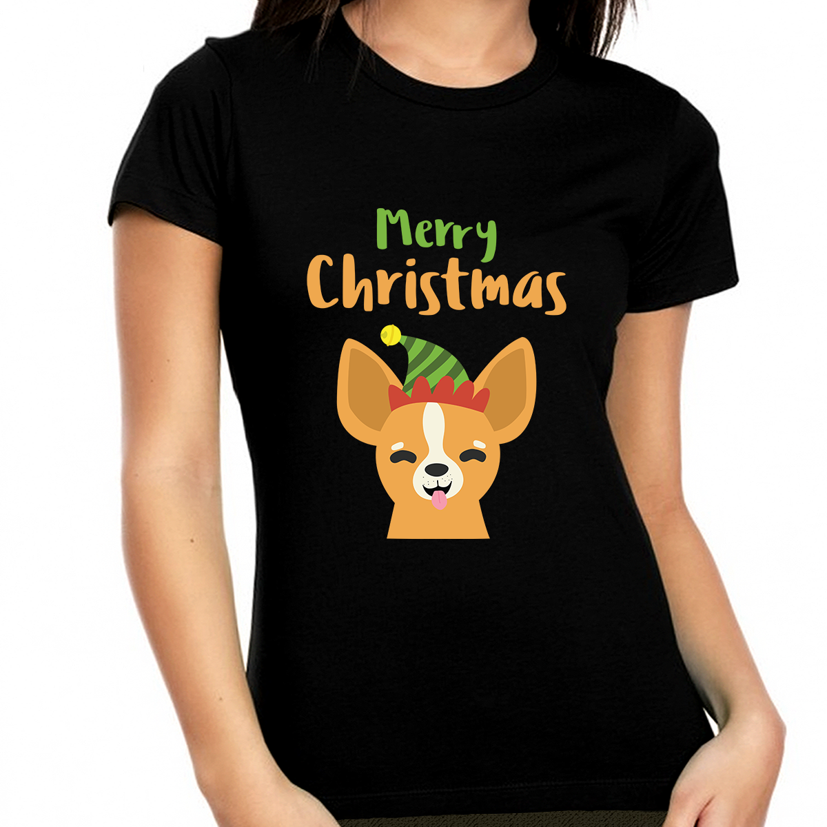 Funny Chihuahua Womens Christmas Pajamas Christmas T-Shirt Cute Christmas PJs Womens Christmas Shirt