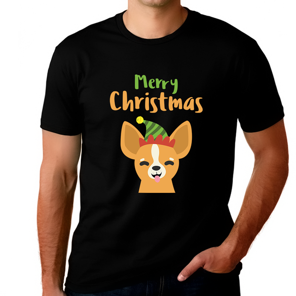 Funny Chihuahua Mens Plus Size Christmas Pajamas Christmas T-Shirt Christmas PJs Mens Christmas Shirt