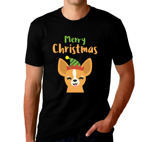 Funny Chihuahua Mens Christmas Pajamas Christmas T-Shirt Funny Christmas PJs Mens Christmas TShirts for Men