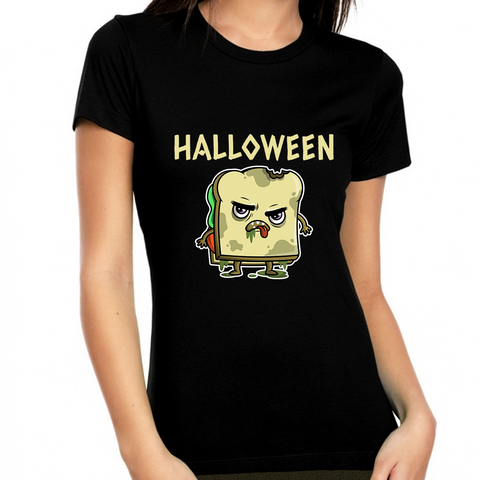 Mad Sandwich Halloween Shirts for Women Spooky Food Womens Halloween Shirts Halloween Tops for Women