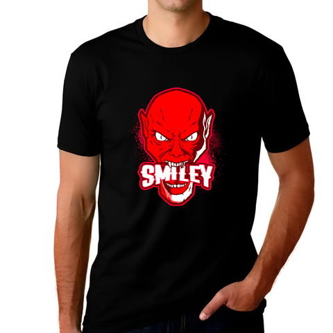 Smiley Skull Funny Halloween Shirts for Men Skeleton Shirt Halloween Tshirt Men Halloween Costumes for Men