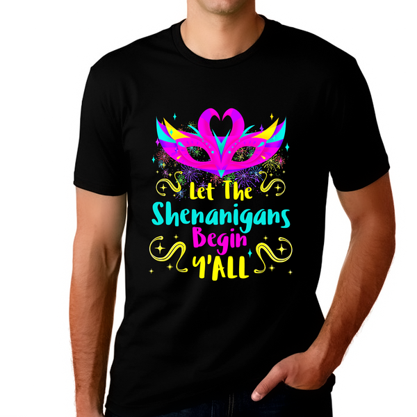Funny Mardi Gras Shirt for Men Let The Shenanigans Begin Yall New Orleans Mardi Gras Outfit for Men