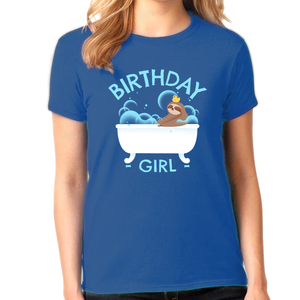 Birthday Girl Shirt Birthday Shirt Girl Bath Sloth Birthday Shirt Birthday Girl Outfit