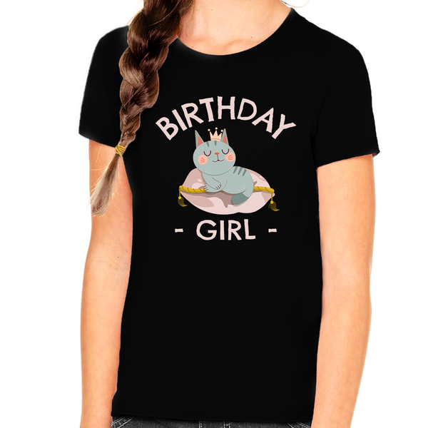 Birthday Girl Shirt Youth Toddler Birthday Shirt Kitten Birthday Shirt Birthday Girl Gift