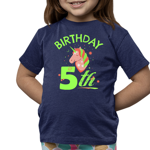 5th Birthday Girl 5 Year Old Girl 5th Birthday Unicorn Shirts for Girls Cute Birthday Girl Shirt