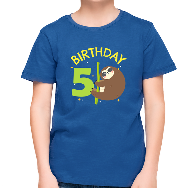 5 Year Old Birthday Boy Shirt Sloth 5th Birthday Outfit Boys Birthday Shirt Boy Happy Birthday Shirt