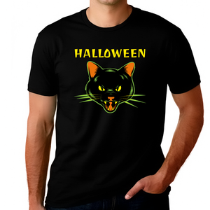 Black Cat Halloween Shirts for Men Plus Size XL 2XL 3XL 4XL 5XL Black Cat Shirt Plus Size Halloween Costumes