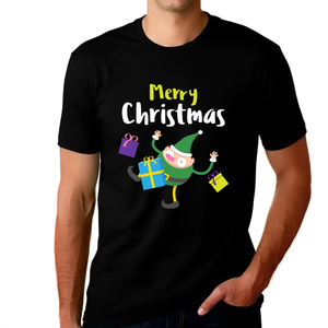 Funny Elf Christmas Tshirt Mens Christmas Pajamas Funny Christmas TShirt for Men Funny Christmas Shirt