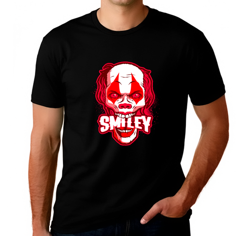 Smiley Skull Shirt Big & Tall Halloween Tshirt Plus Size Clown Shirt Plus Size Halloween Shirts for Men