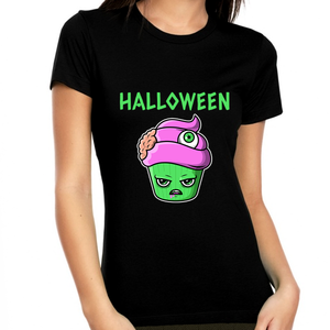 Mad Cupcake Womens Halloween Shirts Spooky Food Halloween Shirts for Women Halloween Gift for Her