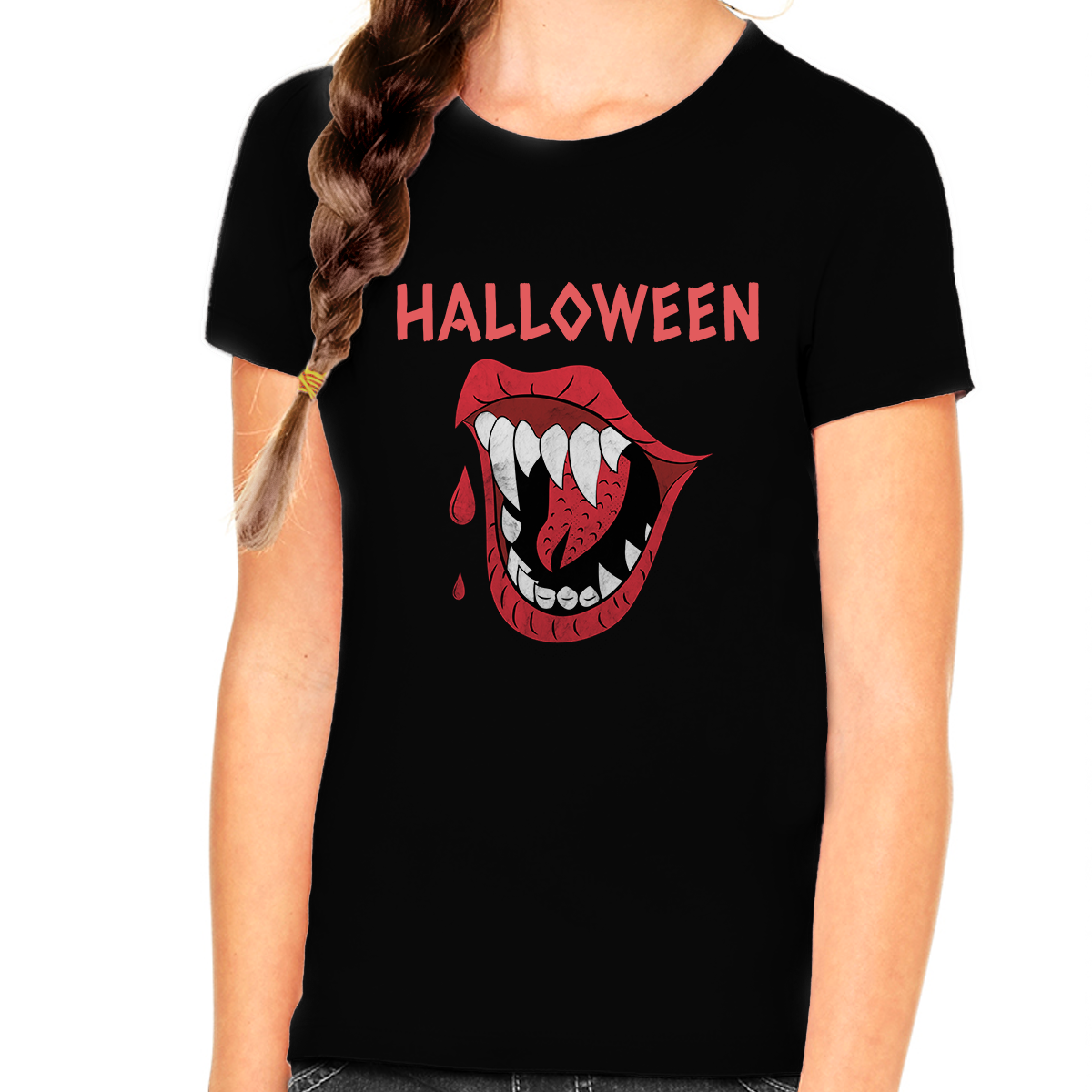 Halloween Smile Funny Halloween T Shirts for Girls Scary Halloween Tshirts Girls Halloween Shirts for Kids