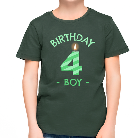 4th Birthday Candle 4th Birthday Boy Shirt 4 Year Old Boy 4th Birthday Shirts for Boys Birthday Gift